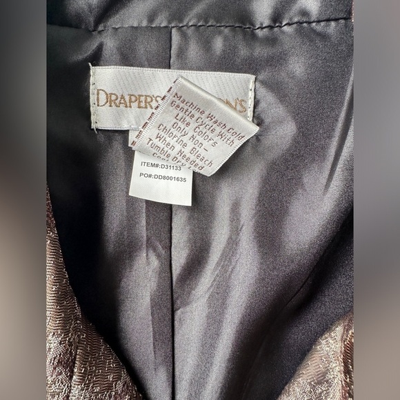 Vintage Draper’s & Damon’s Brown Lightweight Shiny Lined Jacket Women’s Medium - Picture 6 of 7